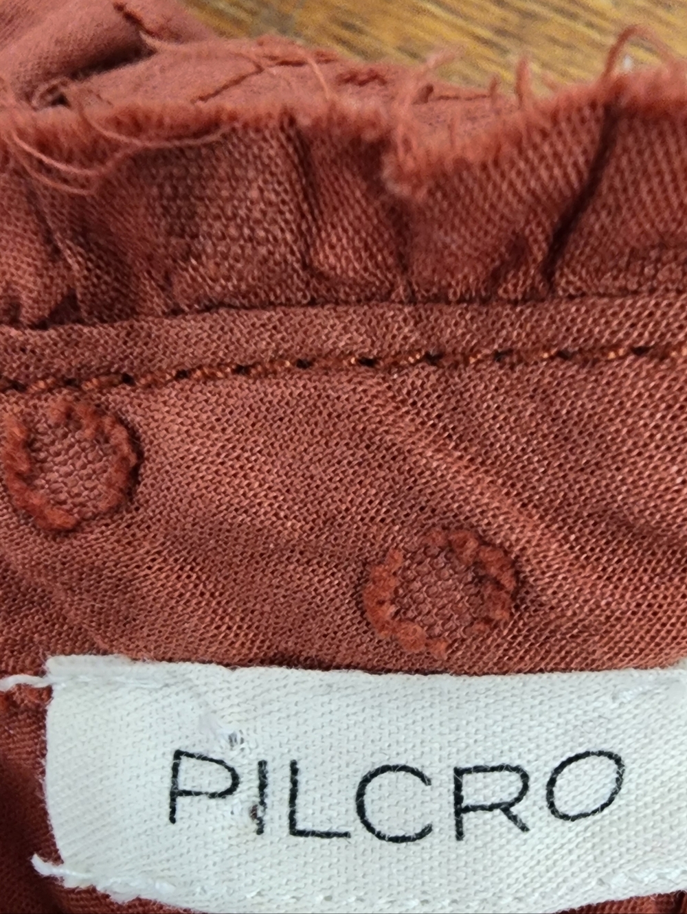 Pilcro Rust-Tone Eyelet Button Top - Picture 4 of 4